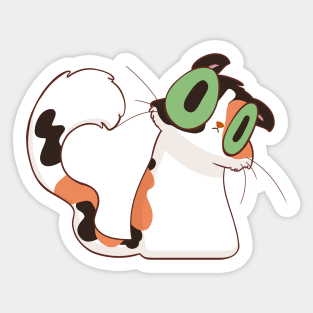 Confused Calico Cat Sticker